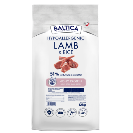 BALTICA NUTRACEUTIC Hypoallergenic Lamb  Rice XS / S 12 kg – hipoalergiczna karma z jagnięciną dla m