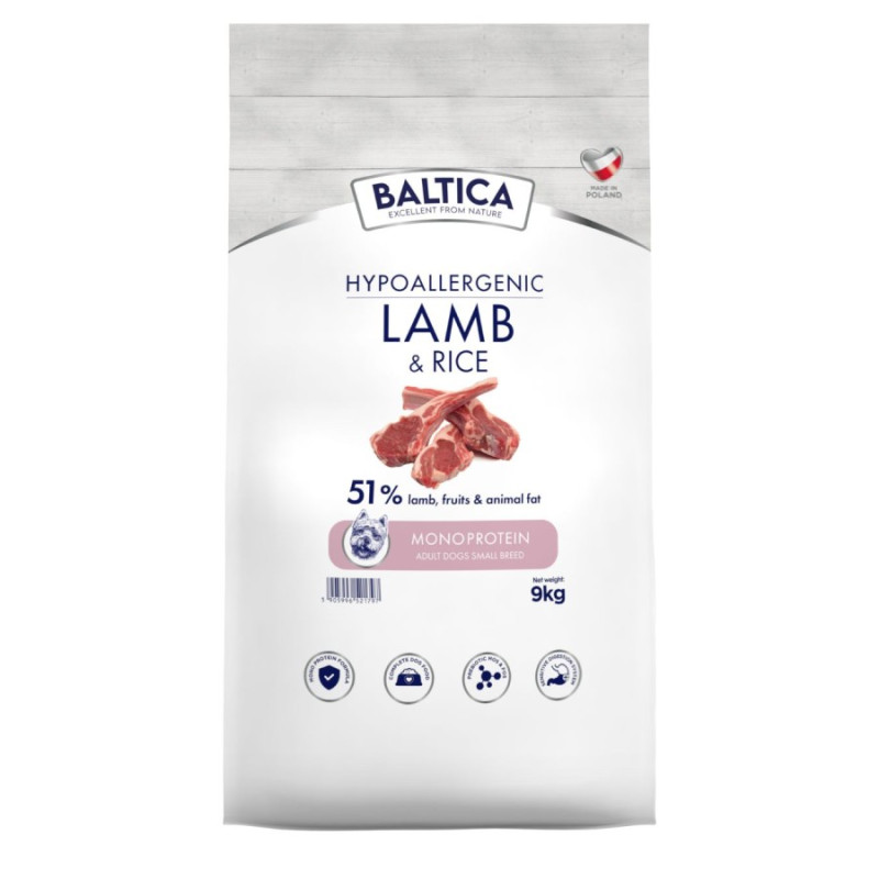 BALTICA NUTRACEUTIC Hypoallergenic Lamb  Rice XS / S 9 kg – hipoalergiczna karma z jagnięciną dla ma