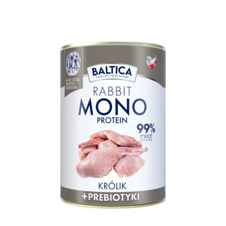 BALTICA NUTRACEUTIC Rabbit 99%  prebiotics 400 g – naturalna karma mokra dla psa | Pupilowa Kraina