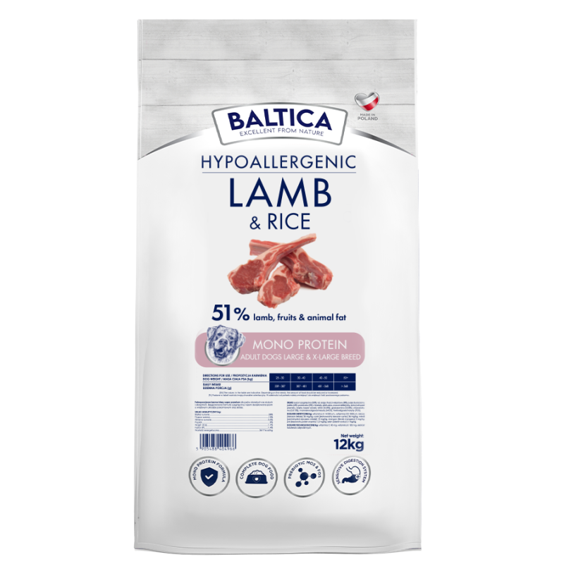 BALTICA NUTRACEUTIC Hypoallergenic Lamb  Rice M 12 kg – dry dog food | Pupilowa Kraina