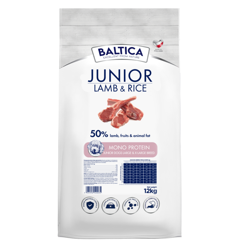 BALTICA NUTRACEUTIC Hypoallergenic Junior Lamb  Rice L/XL 12 kg – dry puppy food | Pupilowa Kraina