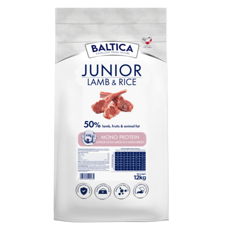 BALTICA NUTRACEUTIC Hypoallergenic Junior Lamb  Rice L/XL 12 kg – dry puppy food | Pupilowa Kraina
