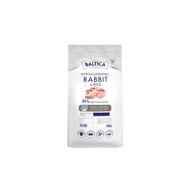 BALTICA Adult Rabbit  Rice M 3 kg – dry dog food | Pupilowa Kraina