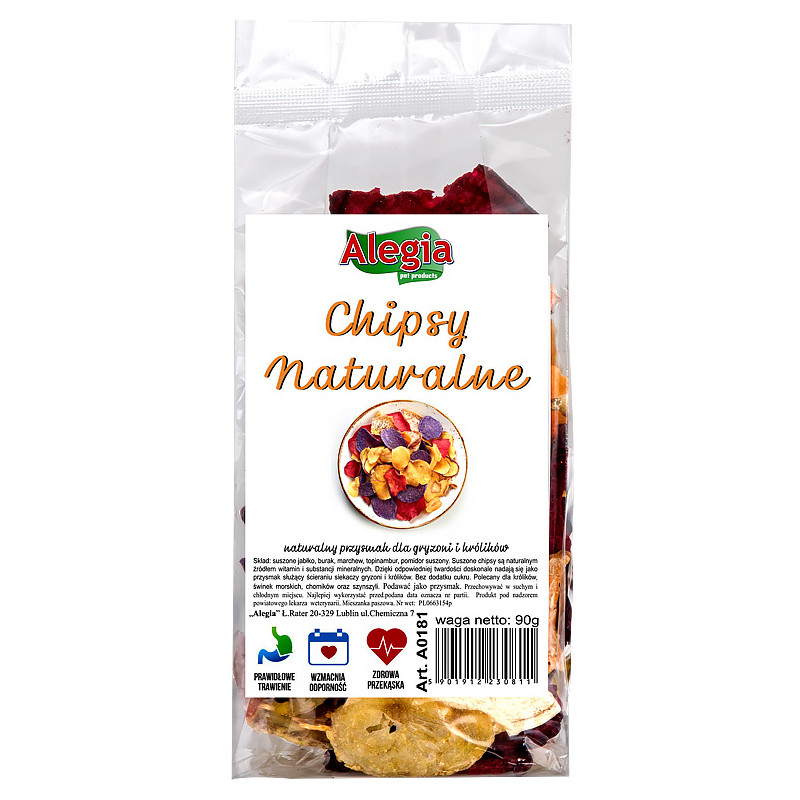 Alegia Natural Chips 90 g – healthy snack for rodents and rabbits | Pupilowa Kraina