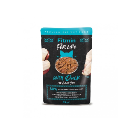Fitmin For Life Fileciki z kaczką w sosie 85 g – karma mokra dla kota