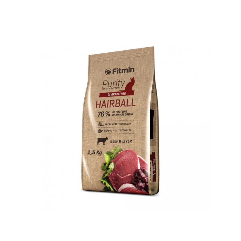 Fitmin Purity Hairball 1.5 kg – Grain-Free Hairball Control Cat Food