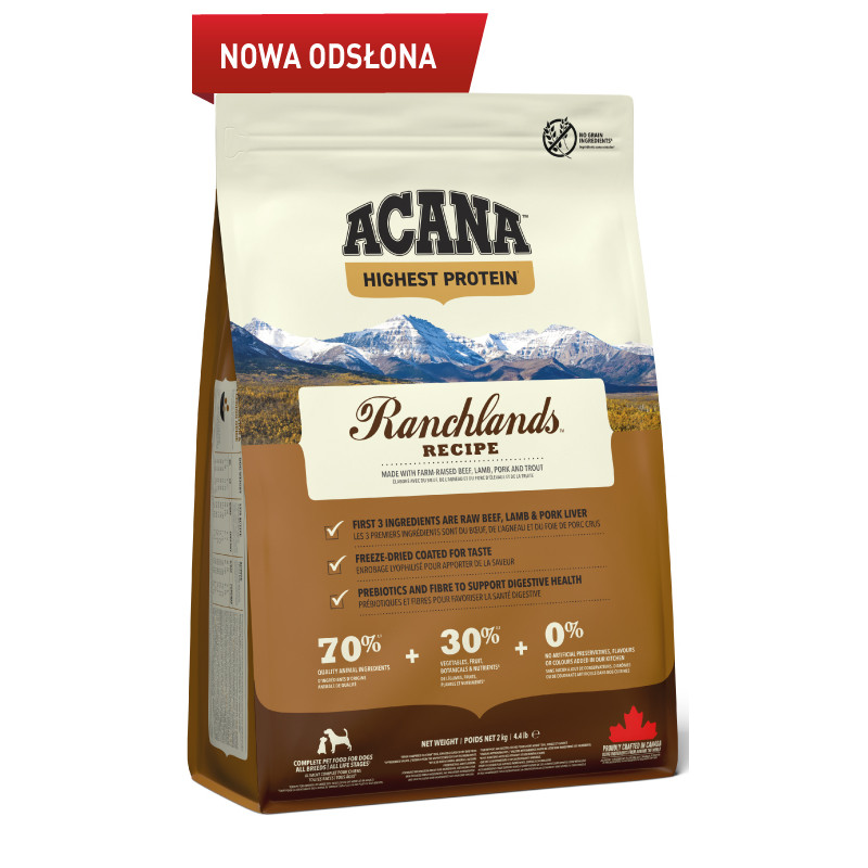 ACANA Highest Protein Ranchlands 2kg dry dog food