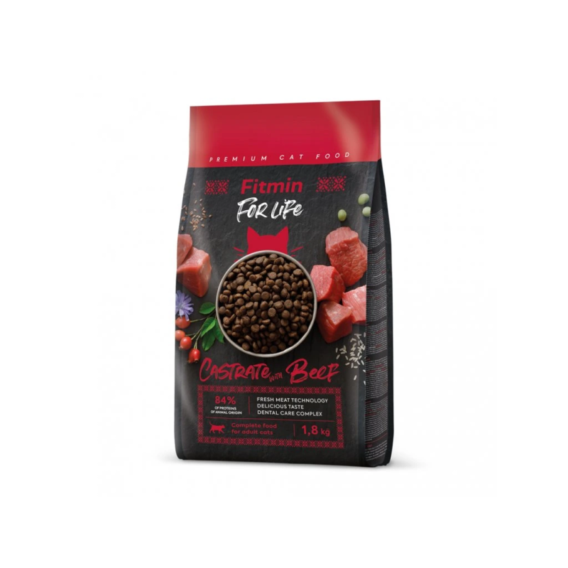 Fitmin For Life Castrate Beef 1.8 kg – Dry Food for Neutered Cats
