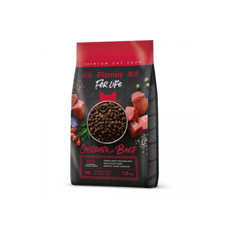 Fitmin For Life Castrate Beef 1.8 kg – Dry Food for Neutered Cats