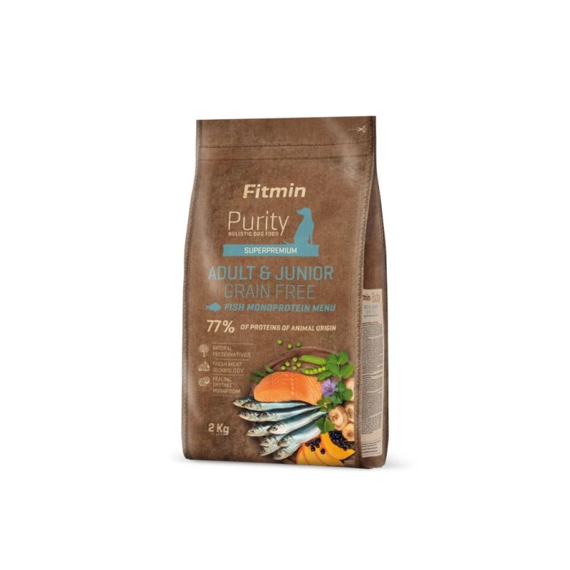 Fitmin Purity Grain Free Adult  Junior Fish Menu 2 kg – grain-free fish dog food | Natural formula