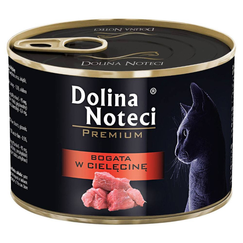 Karma mokra dla kota Dolina Noteci Premium cielęcina 185g – naturalna, smakowita, zdrowa