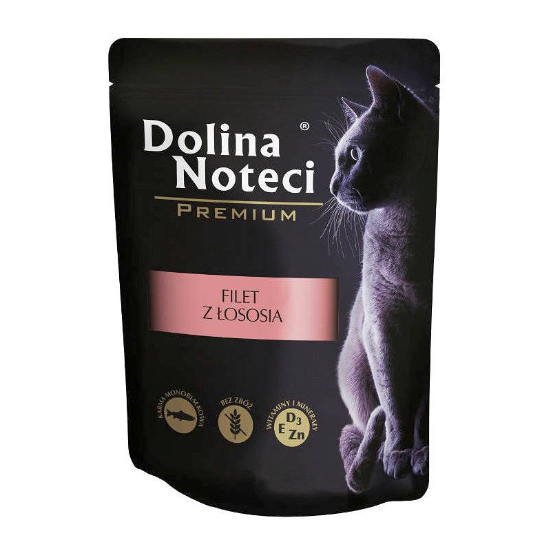 Wet cat food Dolina Noteci Premium salmon fillet 85g – natural and rich in omega