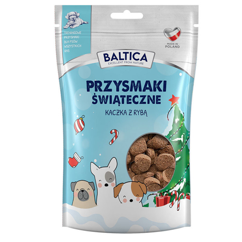 Baltica Przysmaki świąteczne Kaczka z rybą 100 g – naturalne smakołyki dla psów | Edycja świąteczna