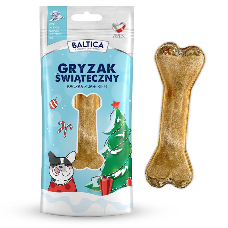 Baltica Kość świąteczna Kaczka z jabłkiem 1 szt. – naturalny przysmak dla psów | Edycja świąteczna