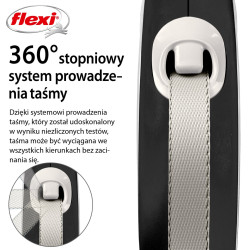 Smycz automatyczna Flexi New Comfort L 8m taśma czarna – wygodna i wytrzymała