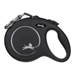 Flexi New Classic L Tape 8m black – durable and comfortable retractable leash