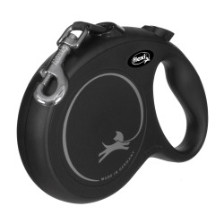 Flexi New Classic L Tape 8m black – durable and comfortable retractable leash