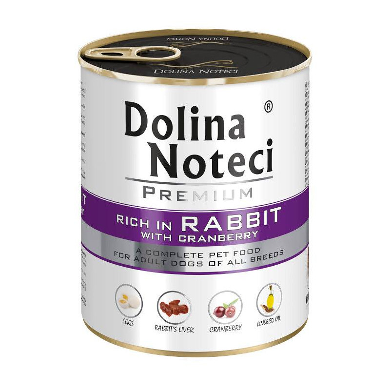 Dolina Noteci Premium królik z żurawiną 800g – naturalna karma mokra dla psa