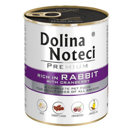 Dolina Noteci Premium królik z żurawiną 800g – naturalna karma mokra dla psa