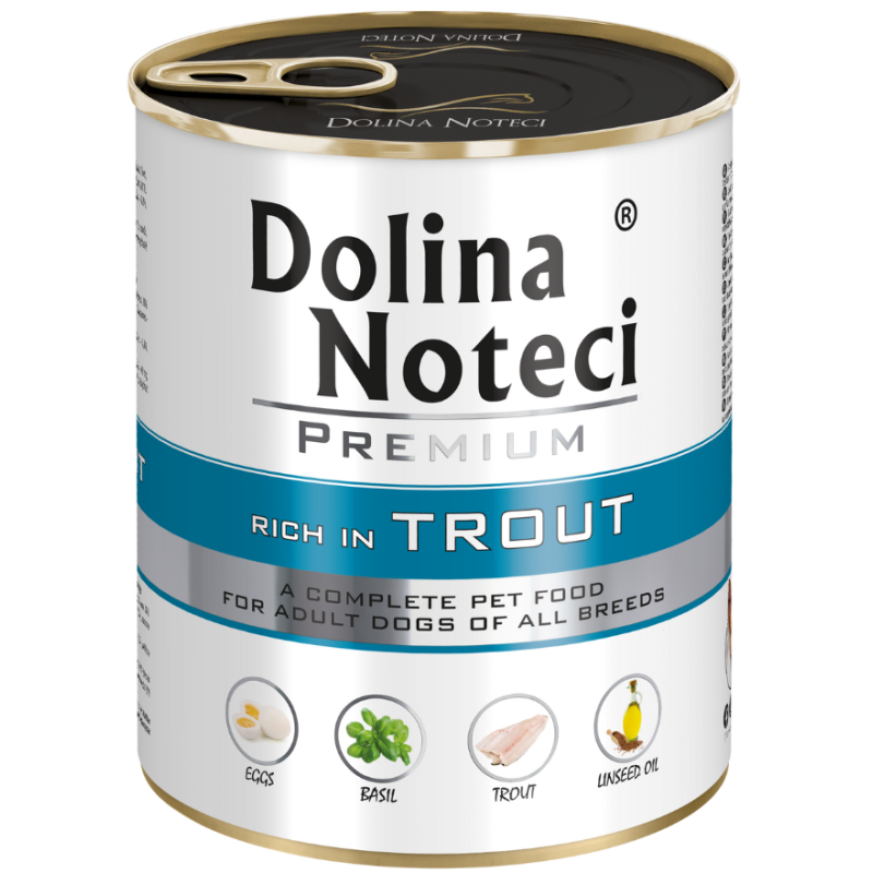 Dolina Noteci Premium bogata w pstrąga 800g – naturalna karma mokra dla psa