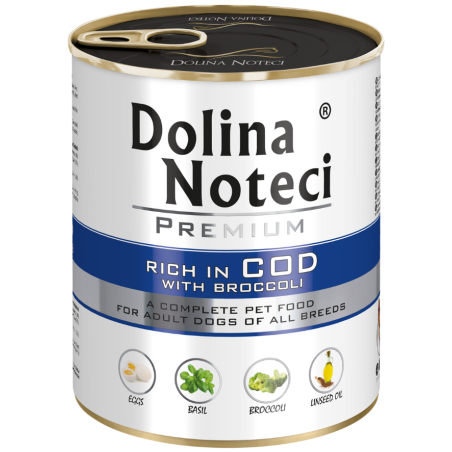 Dolina Noteci Premium dorsz z brokułami 800g – naturalna karma mokra dla psa