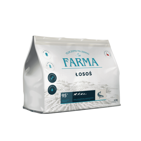 Karma sucha dla psa Farma Tłoczona na Zimno Łosoś 2 kg – naturalna bezzbożowa dieta