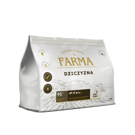 Karma dla psa Farma Tłoczona na Zimno Dziczyzna 2 kg – naturalna bezzbożowa dieta