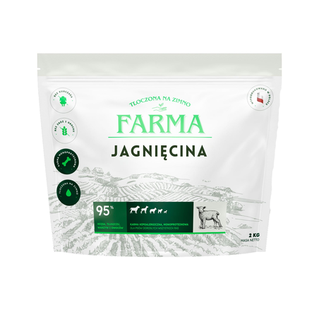 Dry dog food Farma Cold Pressed Lamb 2 kg – natural grain-free diet