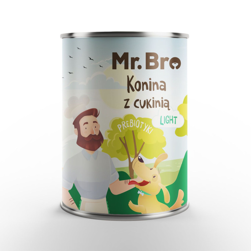 Karma mokra dla psa Mr. Bro LIGHT Konina z Cukinią 400 g – lekkostrawna dieta premium