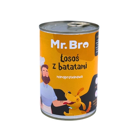 Karma mokra dla psa Mr. Bro Łosoś z Batatami 400 g – naturalna dieta premium
