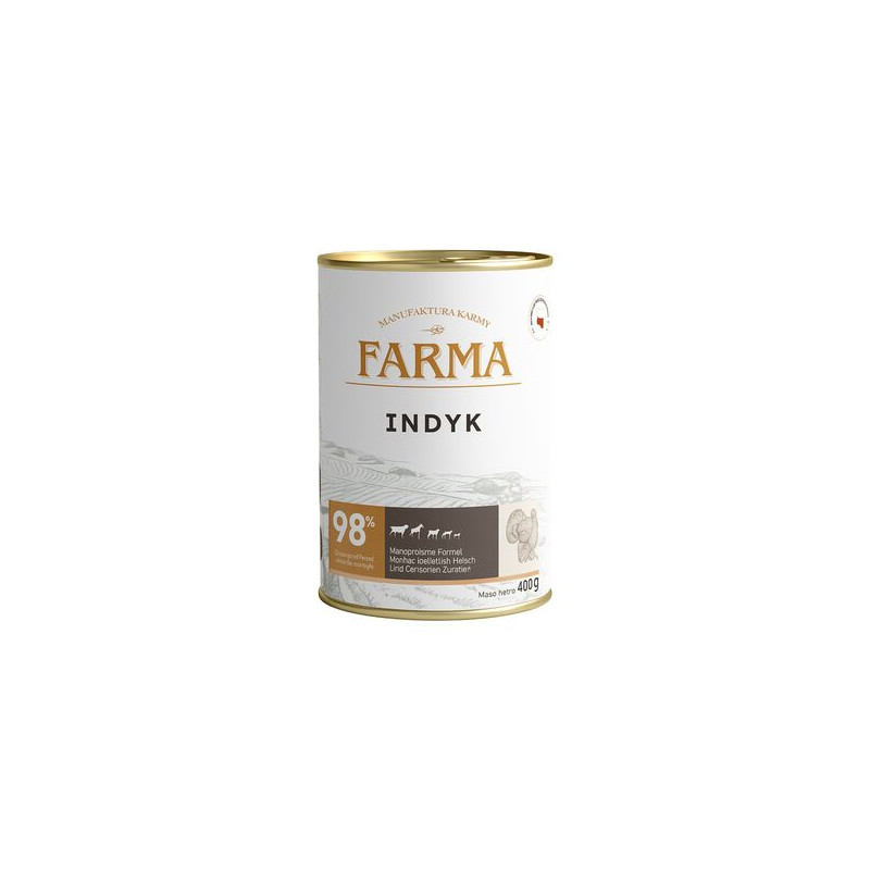 Karma mokra dla psa FARMA Select Indyk 400 g – naturalna dieta premium