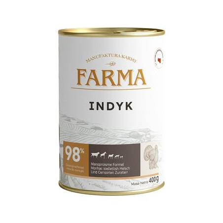 Karma mokra dla psa FARMA Select Indyk 400 g – naturalna dieta premium