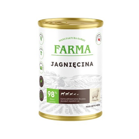 Wet dog food FARMA Select Lamb 400 g – natural premium diet