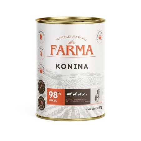 Wet dog food FARMA Select Horse Meat 400 g – natural premium diet