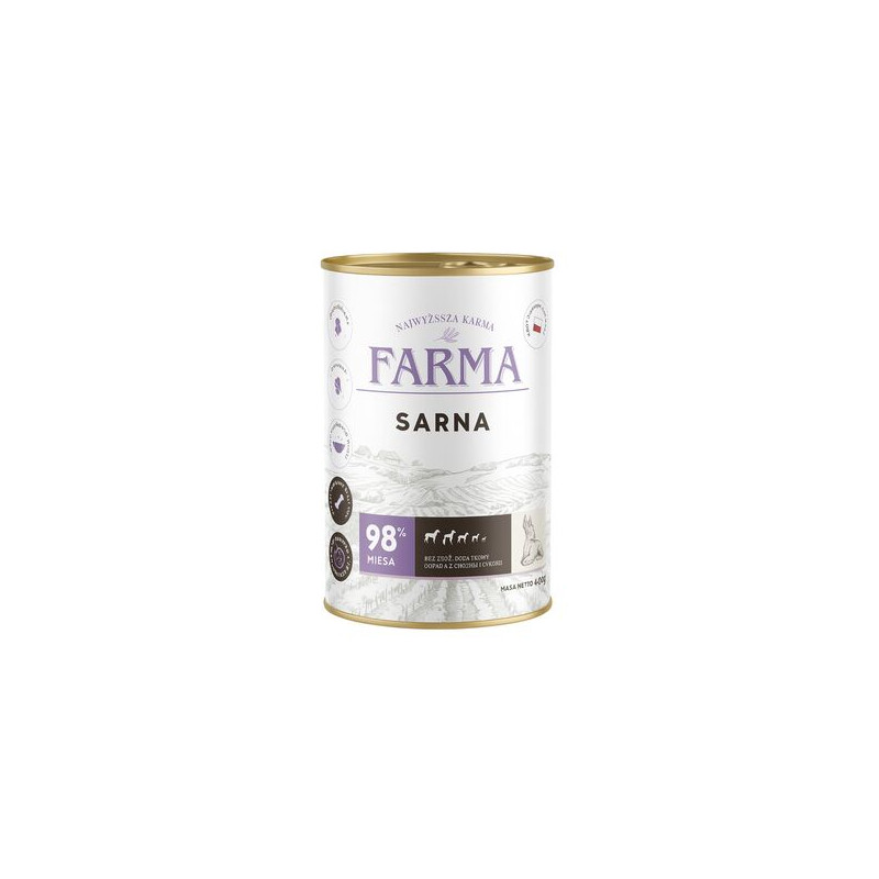 Wet dog food FARMA Select Venison 400 g – natural premium diet