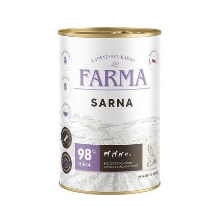 Karma mokra dla psa FARMA Select Sarna 400 g – naturalna dieta premium