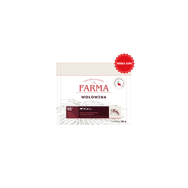 Karma sucha dla psa Farma Karma Tłoczona Wołowina 50g
