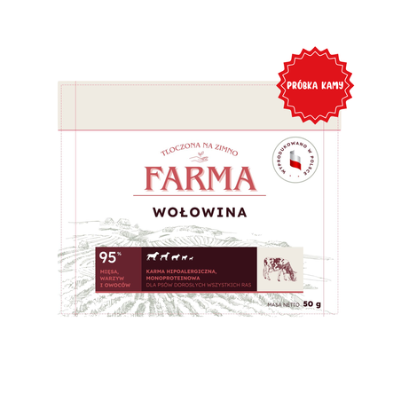 Dry dog food Farma Karma Pressed Beef 50g