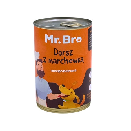 Mr.Bro Dorsz z marchewką 400 g – mokra karma dla psa | Pupilowa Kraina