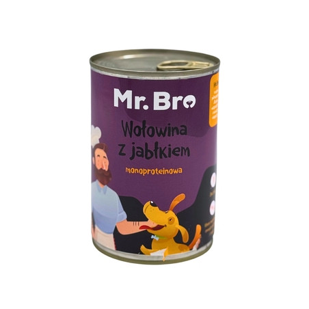 Mr.Bro Beef with Apple 400 g – wet dog food | Pupilowa Kraina
