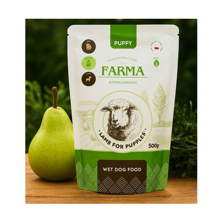 FARMA Manufaktura Jagnięcina Puppy 500 g – mokra karma dla szczeniąt | Pupilowa Kraina