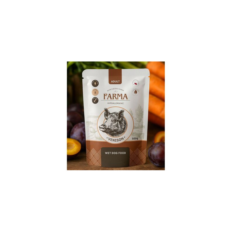 FARMA Manufaktura Dziczyzna 500 g – mokra karma dla psa | Pupilowa Kraina