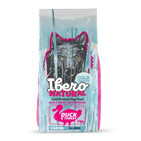 Ibero Cold Pressed Starter Kaczka z indykiem 3 kg – karma tłoczona na zimno dla szczeniąt | Pupilow