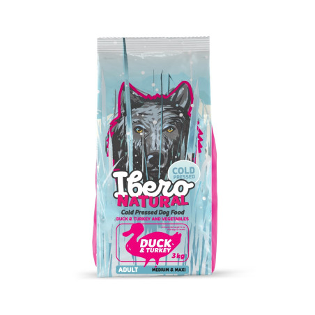 Ibero Cold Press Dog Adult M/L Kaczka 12 kg – naturalna karma tłoczona na zimno
