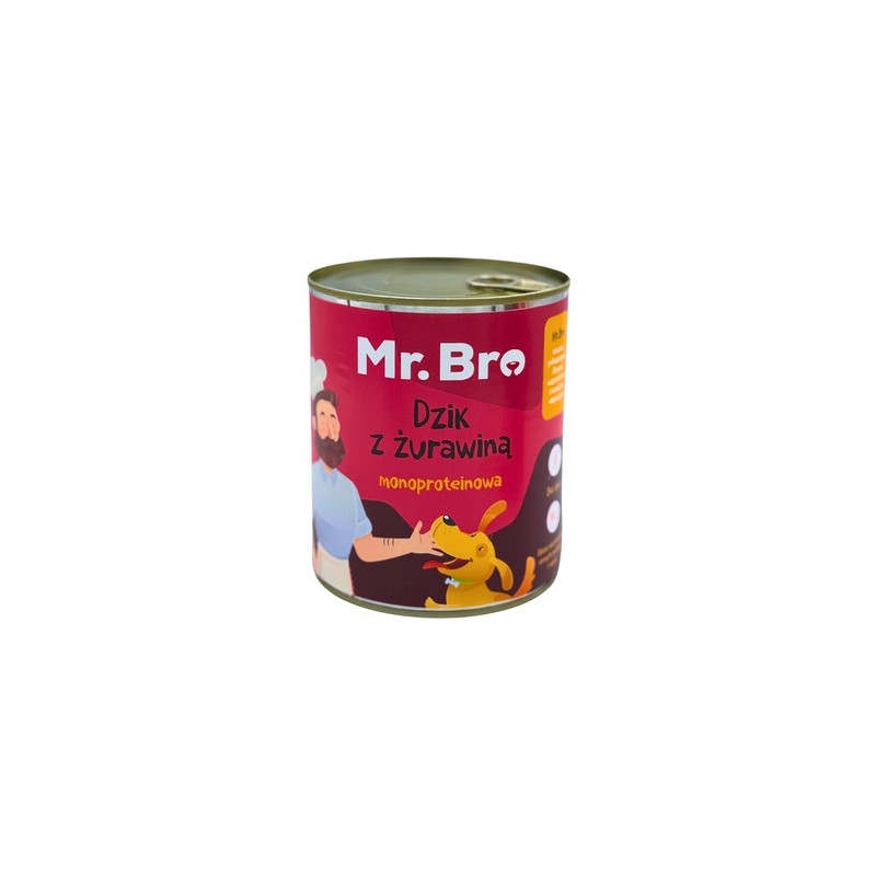 Mr.Bro Wild Boar with Cranberry 800 g – Natural Wet Dog Food