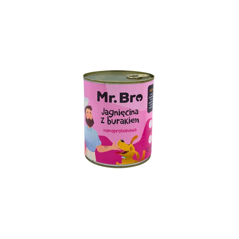 Mr.Bro Lamb with Beetroot 800 g – Natural Wet Dog Food