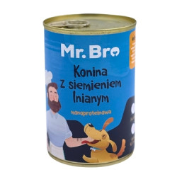 Mr.Bro Horse with Flaxseed 400 g – Natural Wet Dog Food