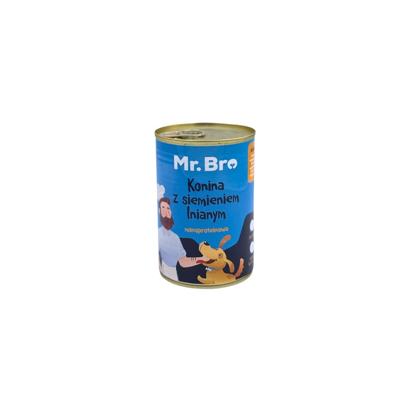 Mr.Bro Horse with Flaxseed 400 g – Natural Wet Dog Food