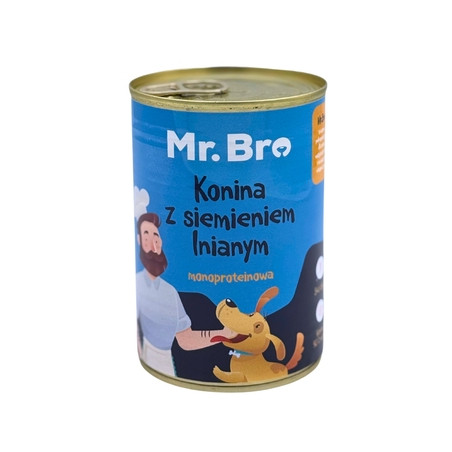 Mr.Bro Horse with Flaxseed 400 g – Natural Wet Dog Food