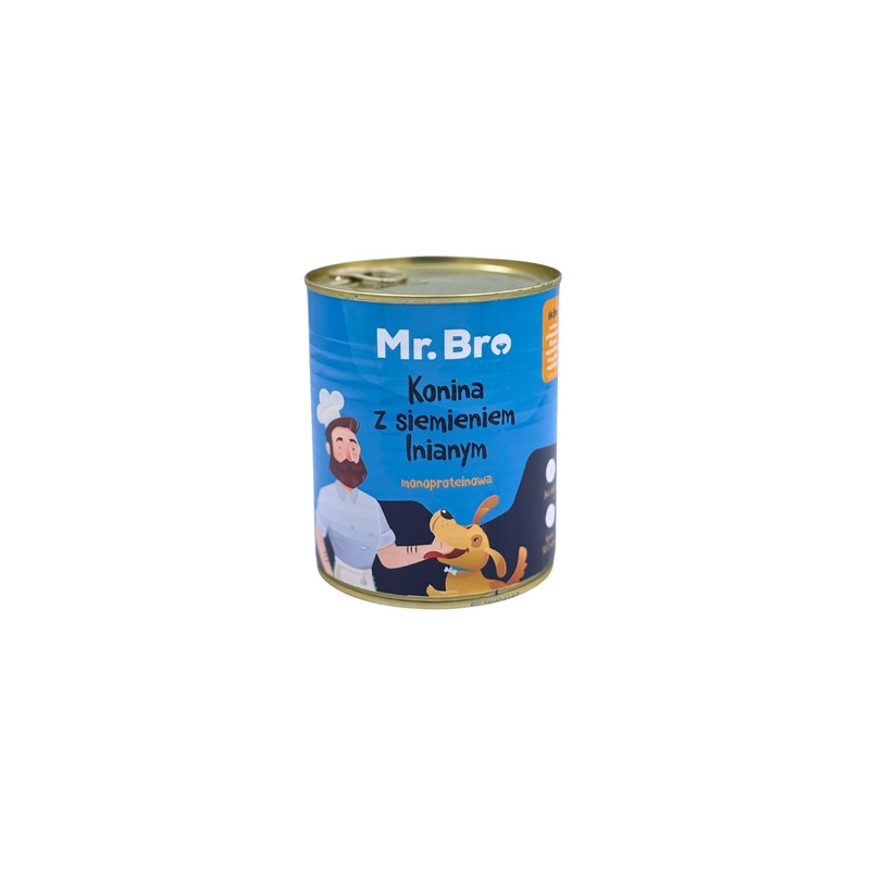 Mr.Bro Horse with Flaxseed 800 g – Natural Wet Dog Food